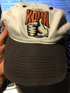 One of Andi's bad-hair-day hats